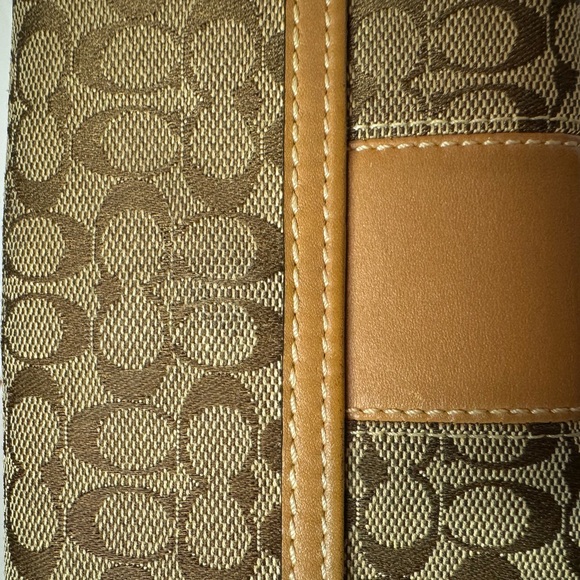 Coach Signature Leather Trim Wallet Brown - Picture 4 of 10